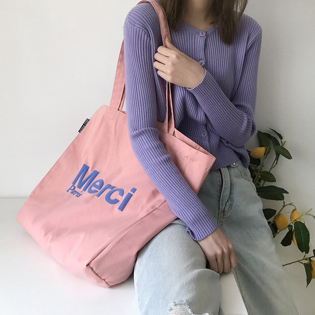 Merci | ビッグキャンバストート – pocacho